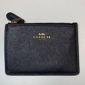 Coach Black Textured Card Wallet